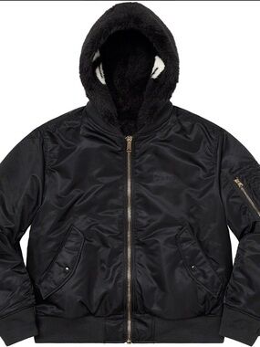 Supreme Faux Fur Reversible MA-1 'Black'